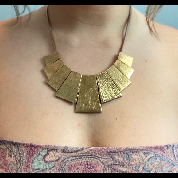 Vintage Gold Geometric Necklace - Picture 2 of 2